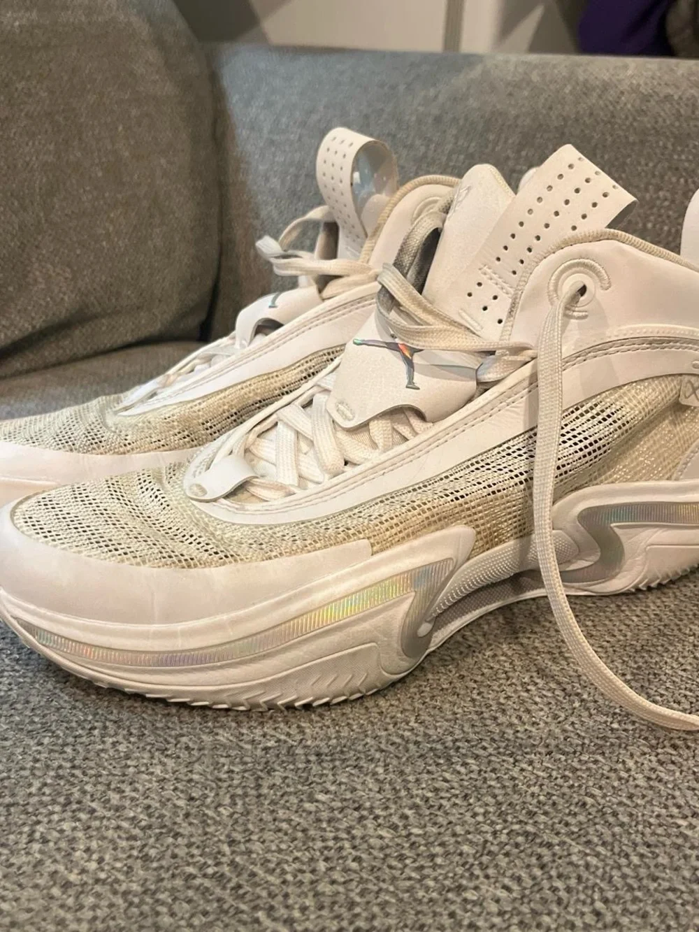 Jordan Cream and White Lightweight Basketball Sneakers
